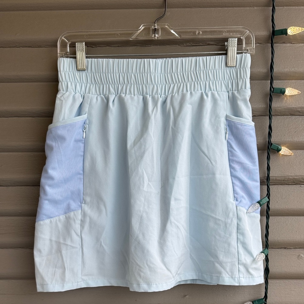 Elegant Light Blue Mini Skirt